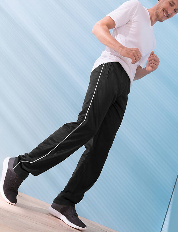 Pantalon sport microfibre intérieur gratté (noir) Pantalon sport microfibre intérieur gratté (noir)
